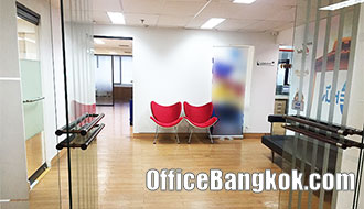 Office Space Partly Furnished for Rent Asoke BTS Station 120 Sqm