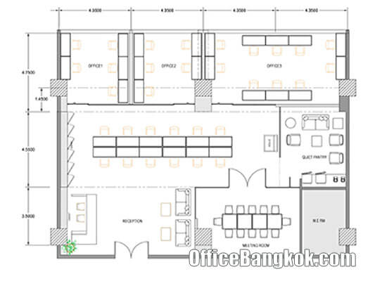 Modern Office for Rent on Phetchaburi Road at Charn Issara Tower 2