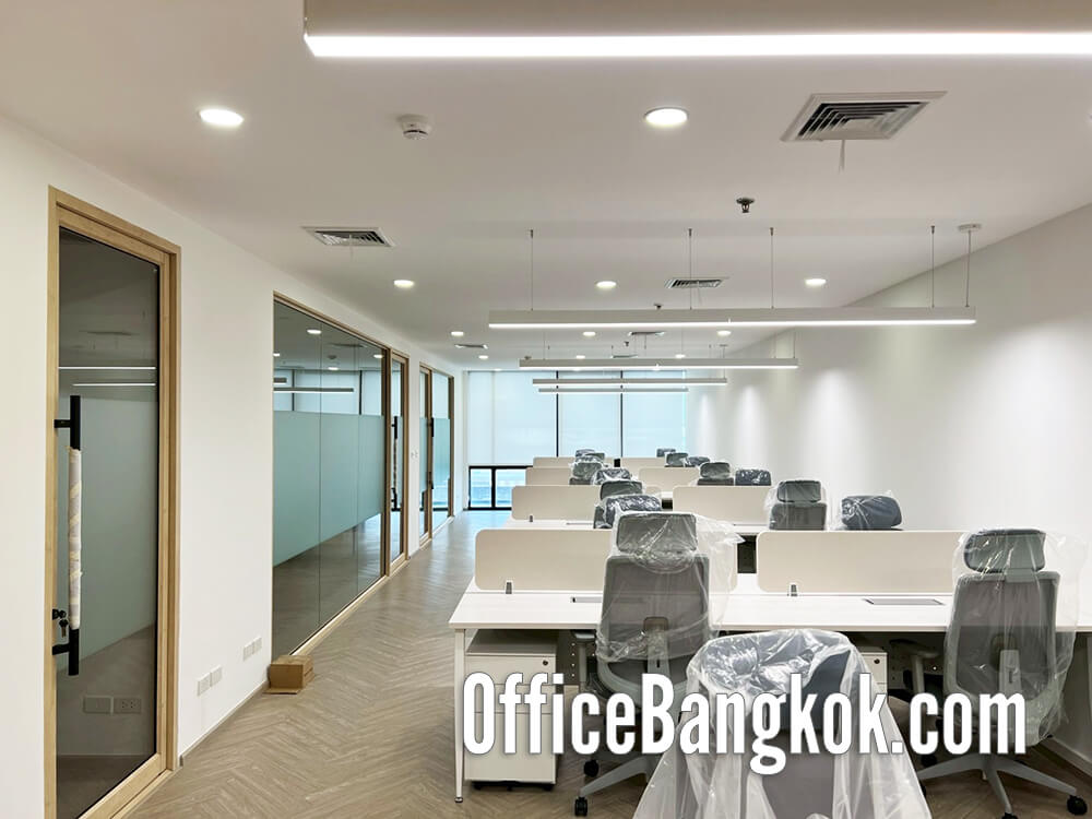 Fully furnished office for rent in Bangna, 145 sqm. Ready to move in with modern design and 123,000 THB/month rental. Fully furnished office for rent in Bangna, 145 sqm. Ready to move in with modern design and 123,000 THB/month rental.