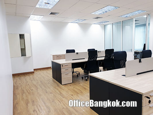 เช่าสำนักงานตกแต่งแล้วพร้อมอยู่ มีเฟอร์นิเจอร์ พื้นที่ 100 ตรม ทำเลบางนา