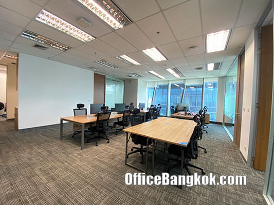 Rent Office With Partly Furnished On Rama 9 Space 340 Sqm Close to Rama 9 MRT Station