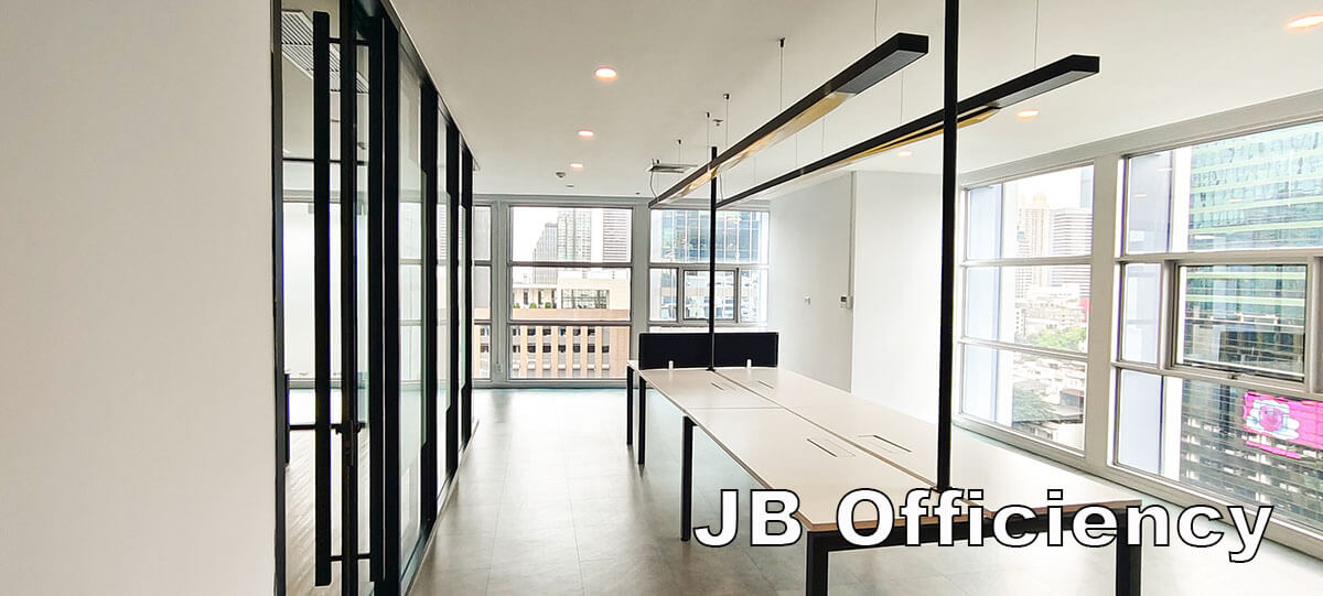 Rent Office with partly furnished space 100 Sqm rent 77,000 b./month close to Sala Daeng BTS Station and Silom MRT Station | OfficeBangkok