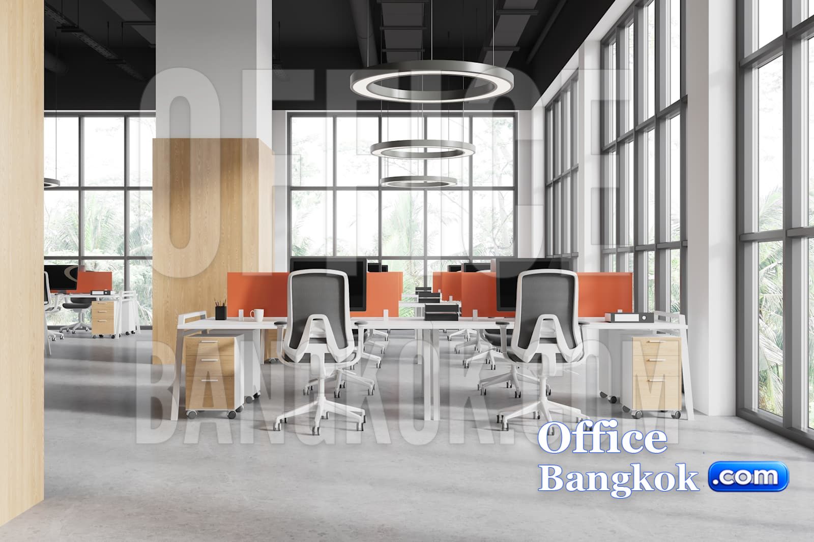 Tung Hua Pug Building service office interior, Rama 4